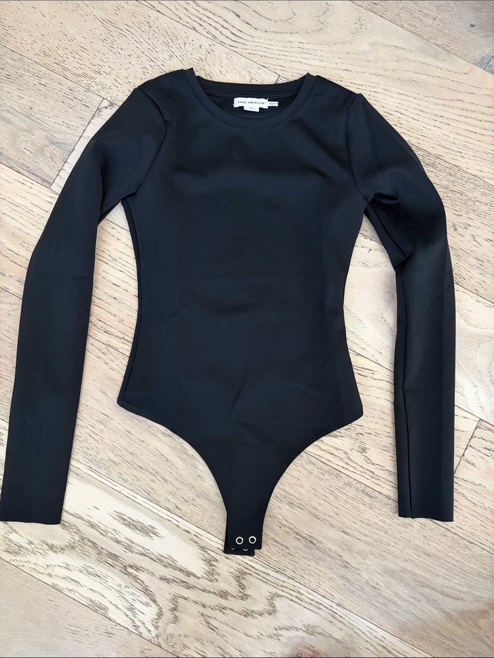 Good American Black Long-Sleeve Bodysuit